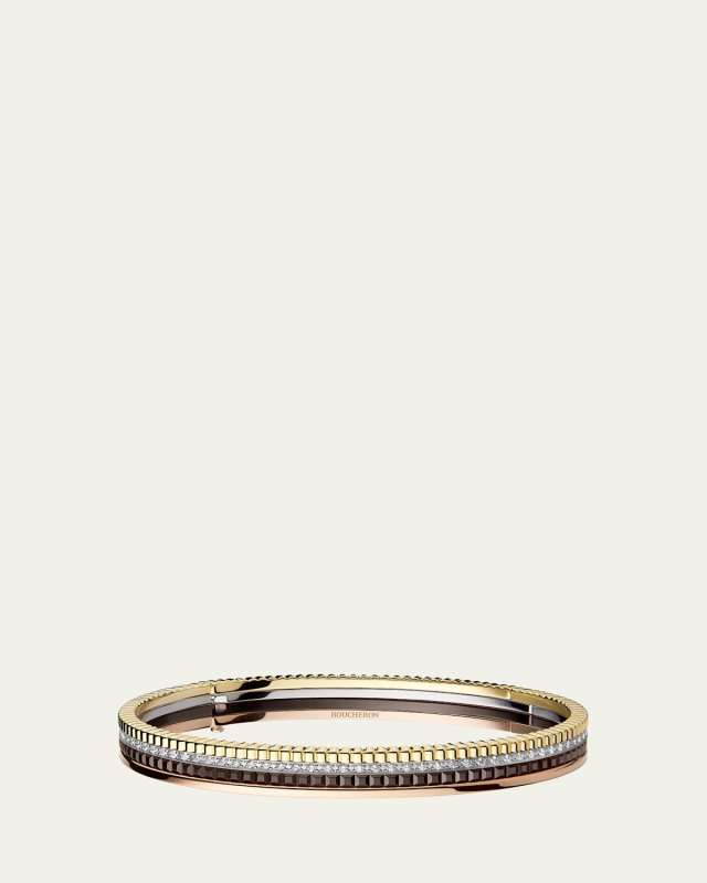 Quatre Classique Bangle Bracelet with Diamonds